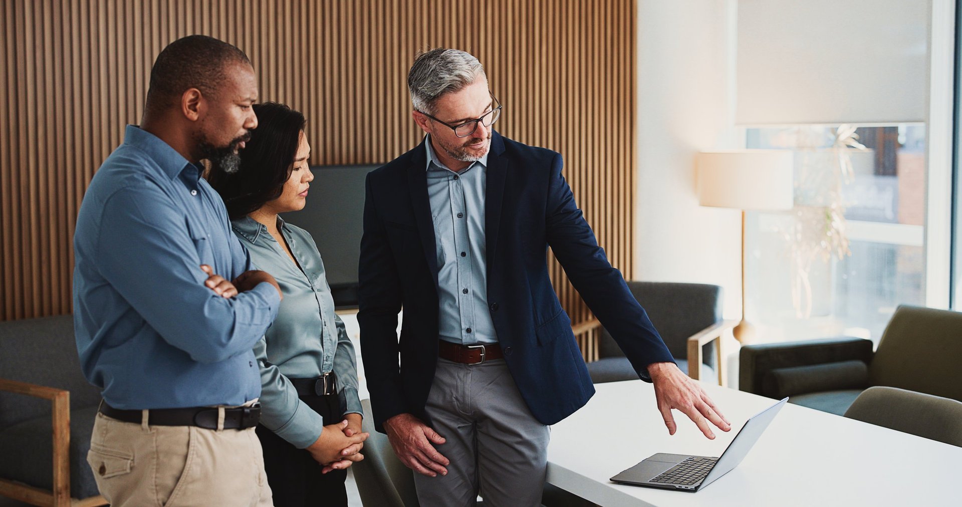 Business professionals in modern office